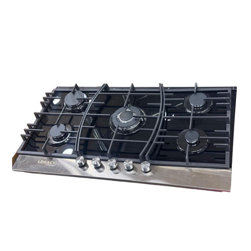 Legacy 5 Burner Gas Hob (1 WOK), Glass 90cm