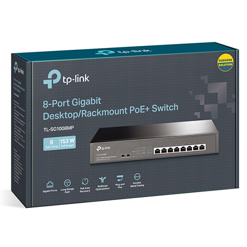 TP-Link 8-Port Gigabit Desktop/Rackmount Switch with 8-Port PoE+ TL-SG1008MP