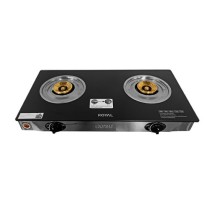 ROYAL 2 Gas Burner Stove Glass Table Top Cooker GSGP-2GB203